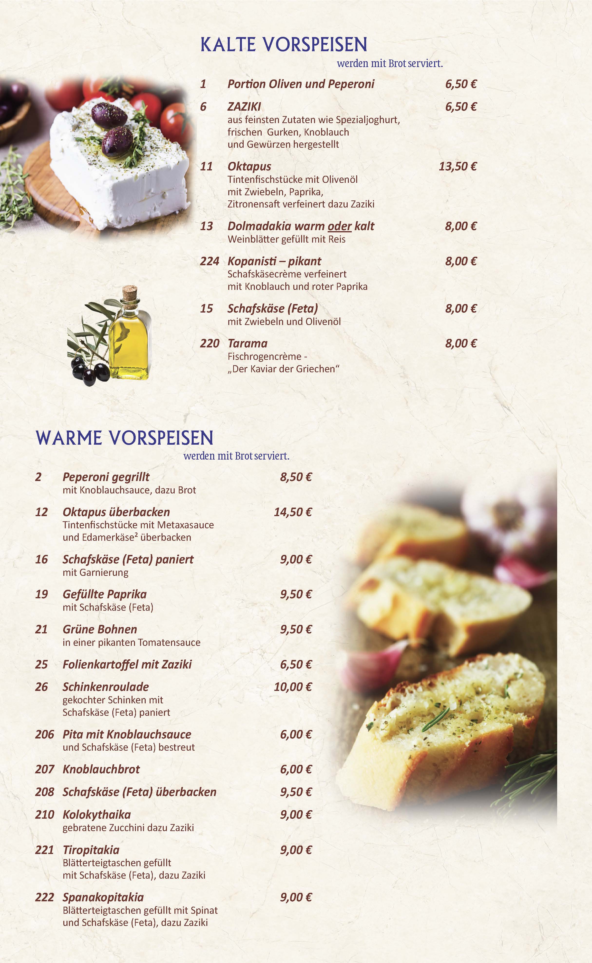 Restaurant Rhodos Berlin-Mahlsdorf Speisekarte 2